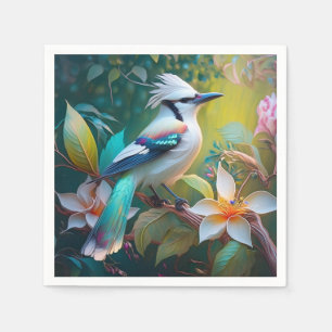 Serviette En Papier Jay à ailes Turquoises en berceau