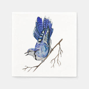 Serviette En Papier Jay bleu d'oiseau de la forêt