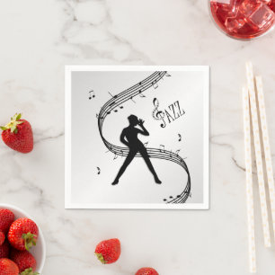 Serviette En Papier Jazz Dance Silver