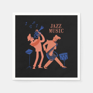 Serviette En Papier Jazz Music Saxophone Music Jazz Band Cadeau