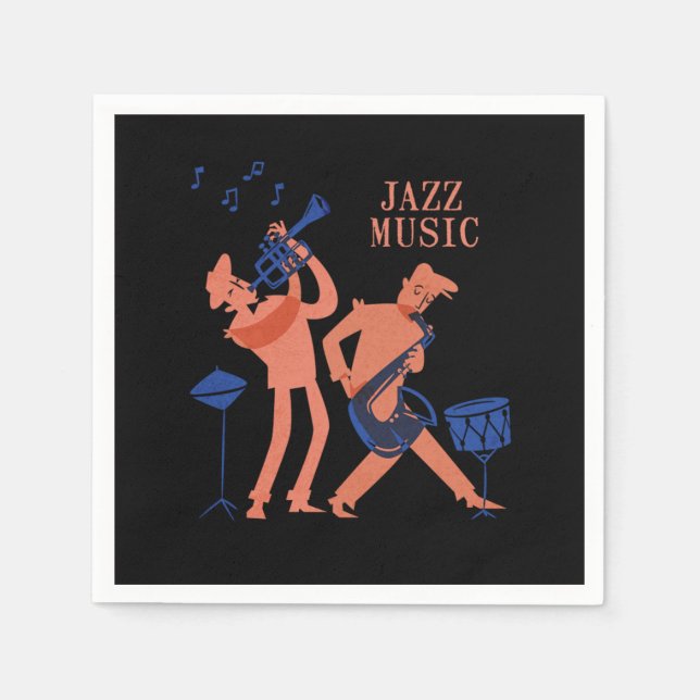 Serviette En Papier Jazz Music Saxophone Music Jazz Band Cadeau (Devant)