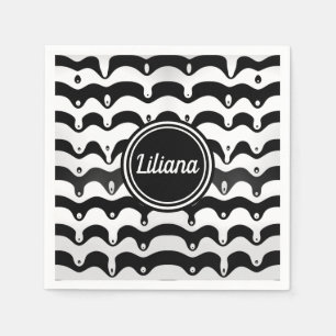 Serviette En Papier Jazzy Black and White Meling Zebra Stripes