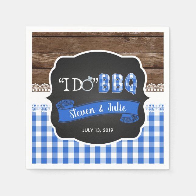 Serviette En Papier Je fais BBQ Napkin - Bleu (Devant)