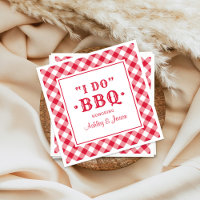 Je fais BBQ Red En vichy Custom Wedding Monogramme