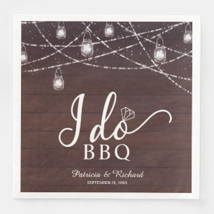 Serviette En Papier Je Fais Du BBQ Fête De Fiançailles Rustique