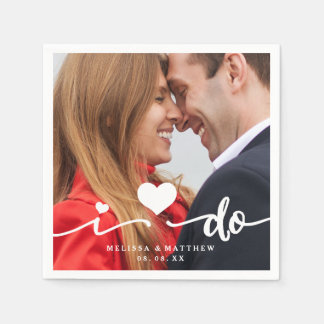 Serviette En Papier Je fais du Mariage photo de coeur mignon papier Na