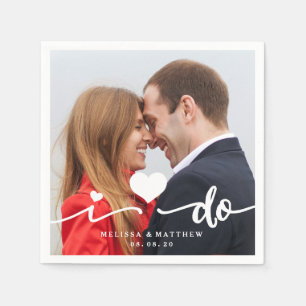 Serviette En Papier Je fais du Mariage photo de coeur mignon papier Na