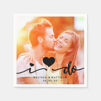 Serviette En Papier Je fais du Mariage photo de coeur mignon papier Na