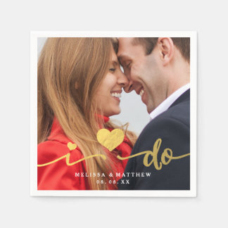 Serviette En Papier Je fais Faux Gold Photo Mariage Papier Napkin