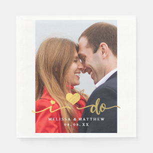 Serviette En Papier Je fais Faux Gold Photo Mariage Papier Napkin