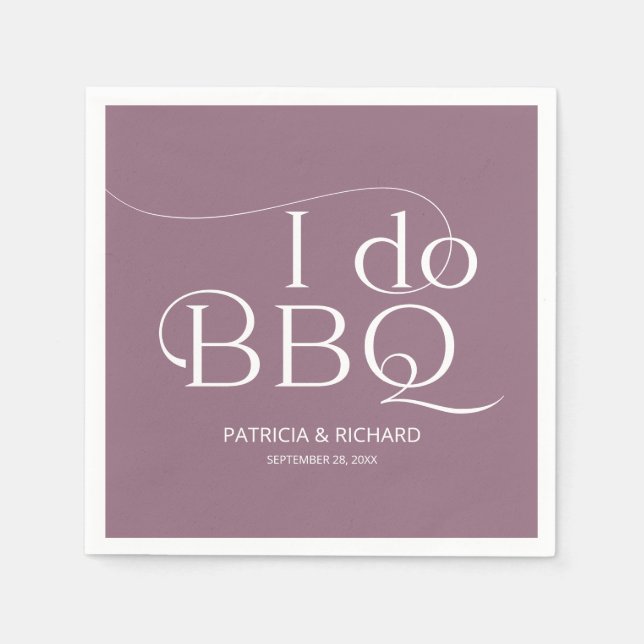 Serviette En Papier Je fais la fête de fiançailles BBQ Violet (Devant)