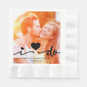 Serviette En Papier Je fais la photo mignonne de coeur épousant la