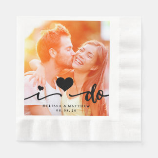 Serviette En Papier Je fais la photo mignonne de coeur épousant la