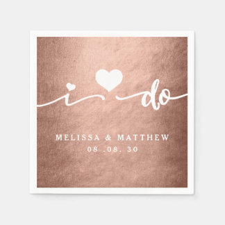 Serviette En Papier Je fais Rose Gold Glamor Mariage Papier Napkin