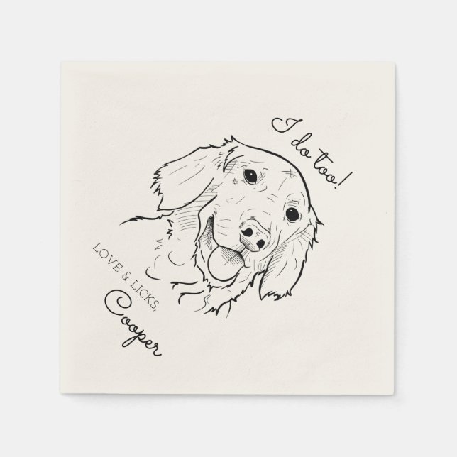 Serviette En Papier Je fais trop Golden Retriever Cocktail Napkin (Devant)