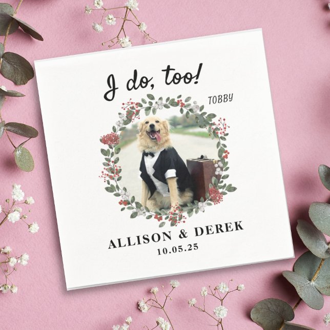 Serviette En Papier Je fais trop mignon Modèle Chat Chien Photo Mariag (Créateur téléchargé)