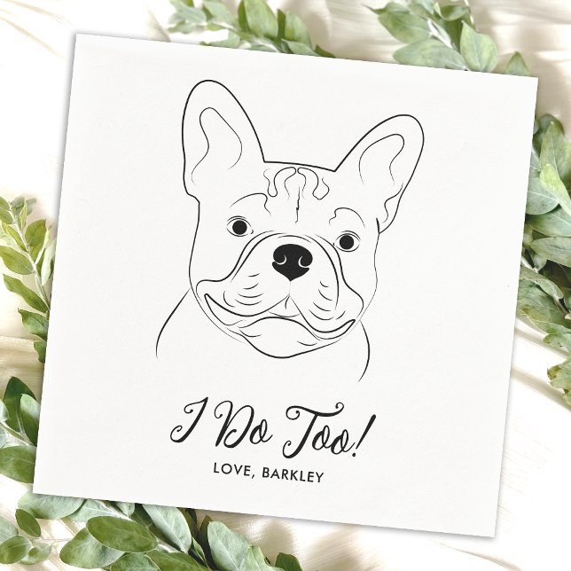 Serviette En Papier Je fais trop personnalisé Mariage de chien de taur (Créateur téléchargé)