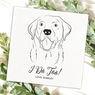 Serviette En Papier Je fais trop personnalisé Mariage de chien labrado