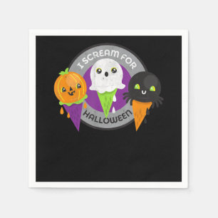 Serviette En Papier Je hurle pour le Citrouille d'Halloween Spider Gho