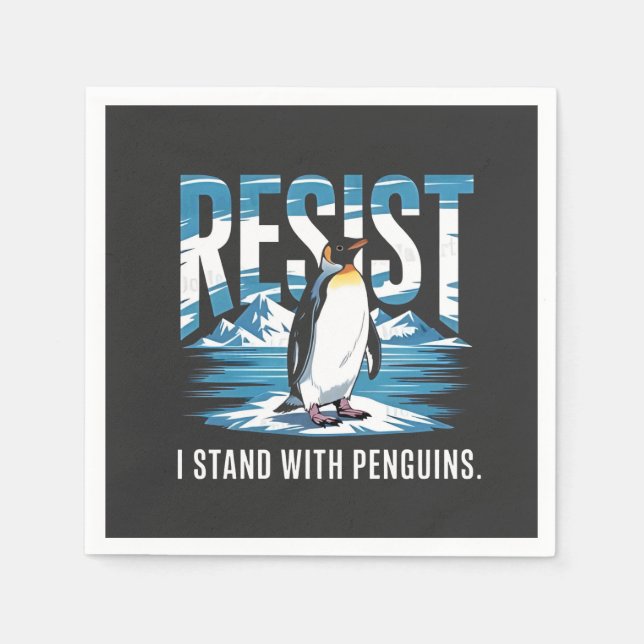 Serviette En Papier Je me mets debout avec les pingouins (Devant)