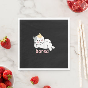 Serviette En Papier Je m'ennuie joli chaton animal mignon