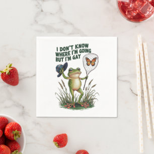 Serviette En Papier Je ne sais pas où je vais mais je suis une grenoui