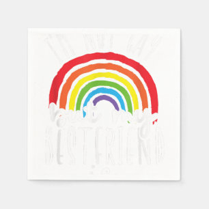 Serviette En Papier Je ne suis pas gay mais mon meilleur ami est gay P