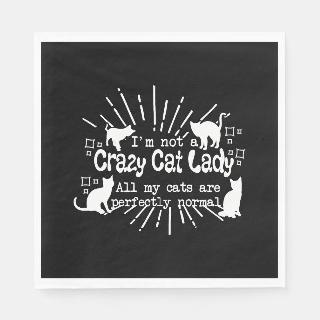 Serviette En Papier Je ne suis pas une dame de chat fou (Devant)