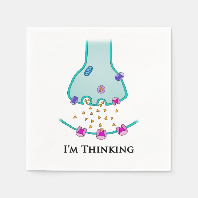 Serviette En Papier Je pense neurone synapse (Devant)