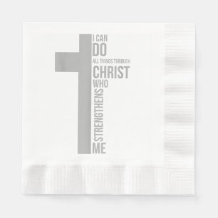 Serviette En Papier Je Peux Faire Tout Par Le Christ Qui Renforce