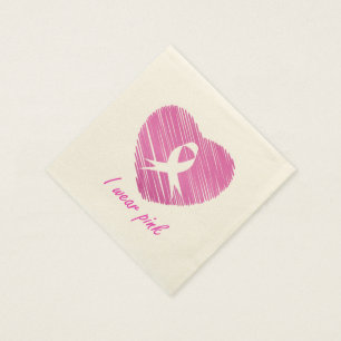 Serviette En Papier Je porte le symbole de conscience de cancer du