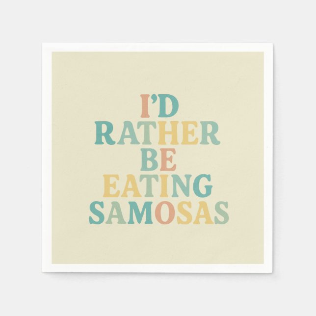 Serviette En Papier je préférerais manger des samosas (Devant)