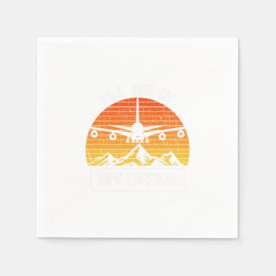 Serviette En Papier Je Serai Dans Mon Bureau Aéronefs D'Aviation Drôle