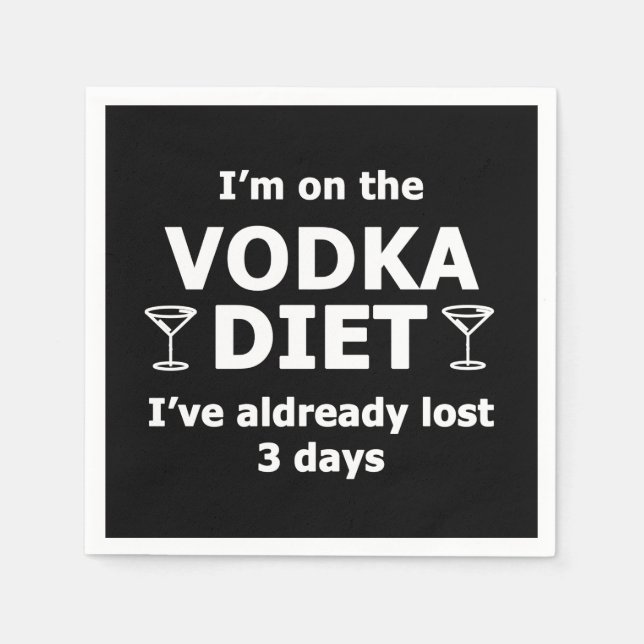 Serviette En Papier Je Suis Au Régime Vodka (Devant)