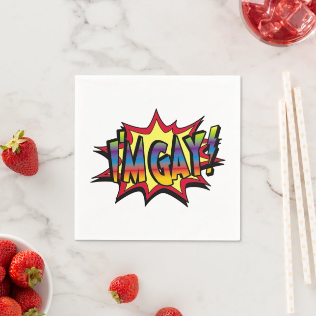 Serviette En Papier Je suis Gay Burst (En situation)