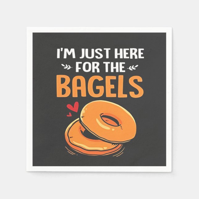 Serviette En Papier Je suis juste là pour la nourriture juive Bagels (Devant)