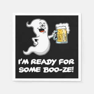 Serviette En Papier Je suis prêt pour un Boo-ze Funny Ghost et bière