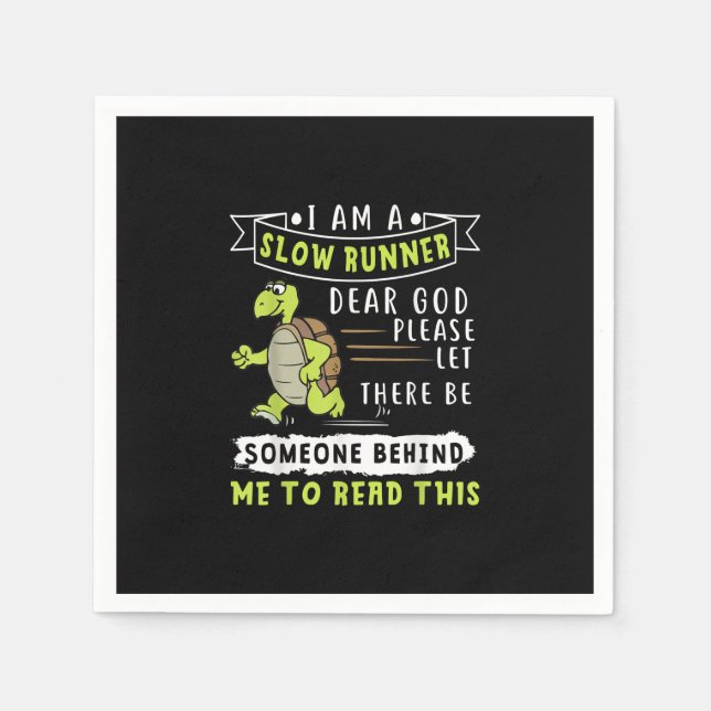 Serviette En Papier Je Suis Un Coureur Lent Funny Turtle Coureur Cadea (Devant)