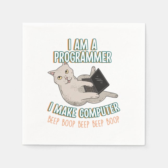 Serviette En Papier Je Suis Un Programmeur Coder Développeur Ordinateu (Devant)