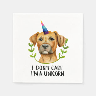 Serviette En Papier JE SUIS UN UNICORN   Funny Pit Bull Terrier Chien