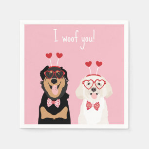 Serviette En Papier Je t'ai malmenée Valentine Dog Rottweiler Maltipoo