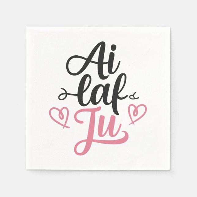 Serviette En Papier je t'aime (Devant)