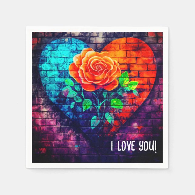 Serviette En Papier Je T'Aime (Devant)