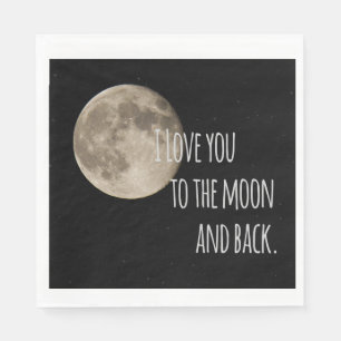 Serviette En Papier Je t'aime jusqu'à la lune et retour