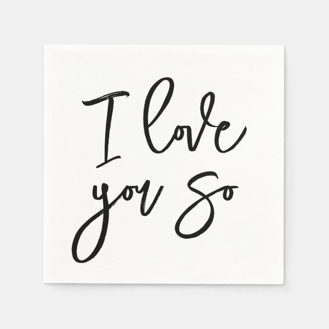 Serviette En Papier Je t'aime tellement serviettes (Devant)