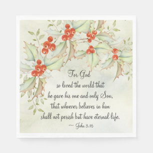 Serviette En Papier Jean 3:16 Dieu si aimé le monde, Noël