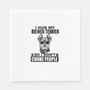 Serviette En Papier J'Embrasse Mon Biewer Terrier Donc Je N'Étouffe Pa