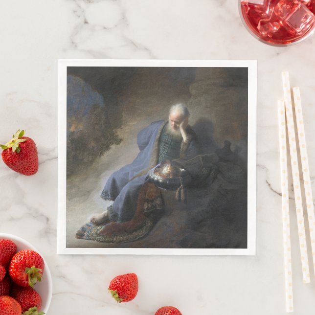 Serviette En Papier Jeremiah Lamenting sur la chute de Jérusalem, Remb (En situation)