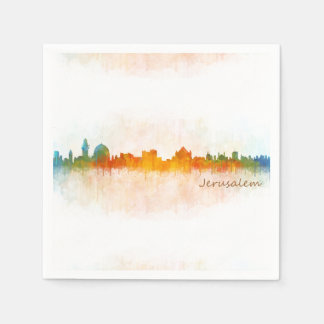 Serviette En Papier Jérusalem Israël Ville Skyline