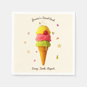 Serviette En Papier Jessica’s Sweet Bash - Ice Cream Party Design